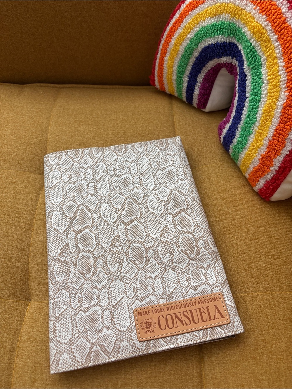 Consuela Snake Print notebook Cover - Beige Taupe